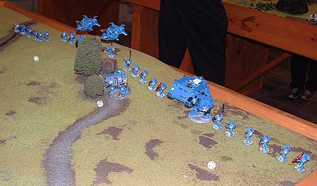  Kevin's Ultramarines prepare to face John's Speed Freeks 
